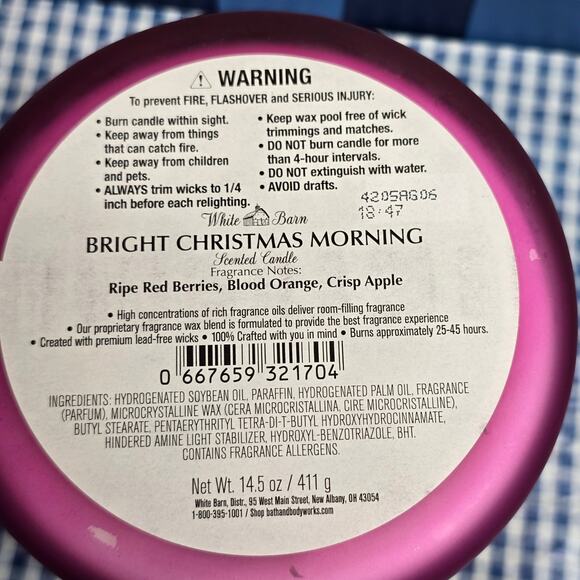 BBW Bright Christmas Morning Large 3 Wick Candle Holiday Home Fragrance Decor - Picture 2 of 2